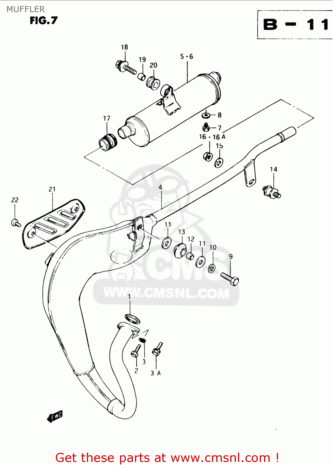 MUFFLER TS50XK 1991 (M) (E01 E02 E16 E17 E18 E21 E22 E25)