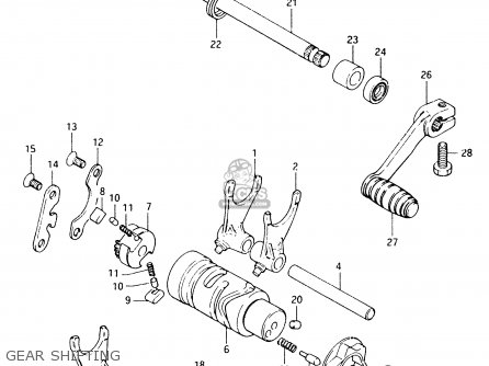 GEAR SHIFTING - TS50XK 1991 (M) (E01 E02 E16 E17 E18 E21 E22 E25)