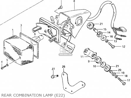 REAR COMBINATION LAMP (E22) - TS50XK 1991 (M) (E01 E02 E16 E17 E18 E21 E22 E25)