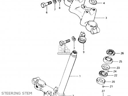 STEERING STEM - TS50XK 1991 (M) (E01 E02 E16 E17 E18 E21 E22 E25)
