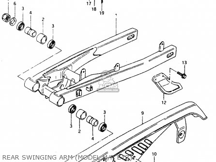 REAR SWINGING ARM (MODEL M/R E17) - TS50XK 1991 (M) (E01 E02 E16 E17 E18 E21 E22 E25)