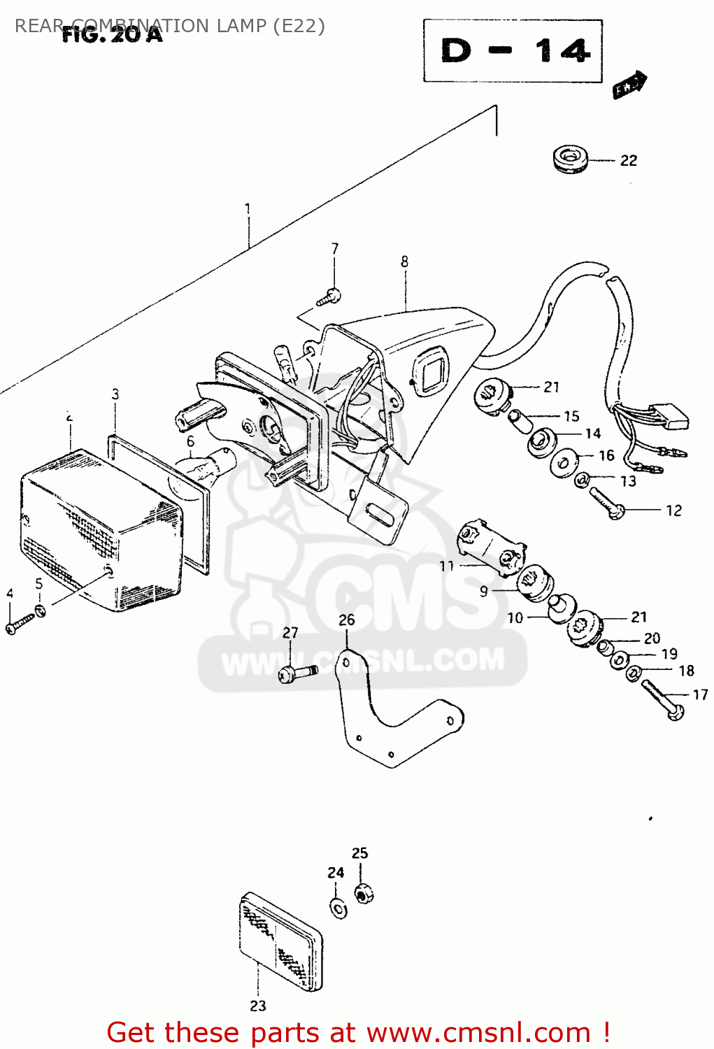 REAR COMBINATION LAMP (E22) TS50XK 1994 (R) (E01 E02 E16 E17 E18 E22 E25)
