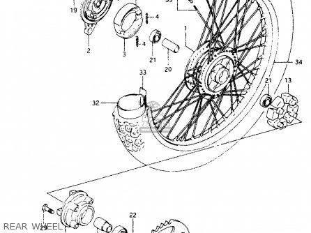 REAR WHEEL - TS50XK 1994 (R) (E01 E02 E16 E17 E18 E22 E25)