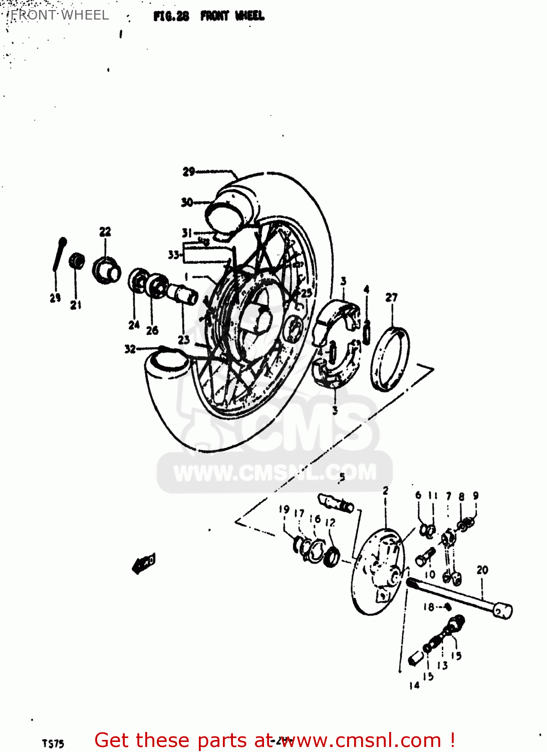 FRONT WHEEL TS75 1975 (M) USA (E03)