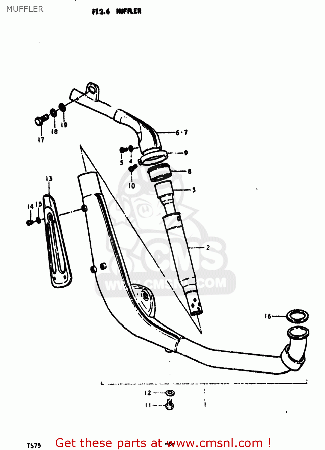 MUFFLER TS75 1975 (M) USA (E03)