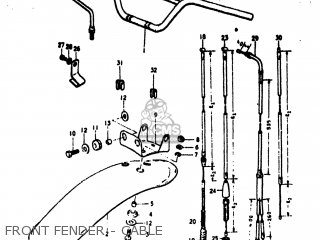 FRONT FENDER - CABLE - TS75 1975 (M) USA (E03)