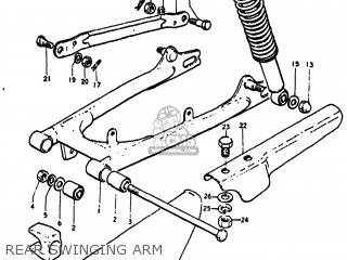 REAR SWINGING ARM - TS75 1975 (M) USA (E03)