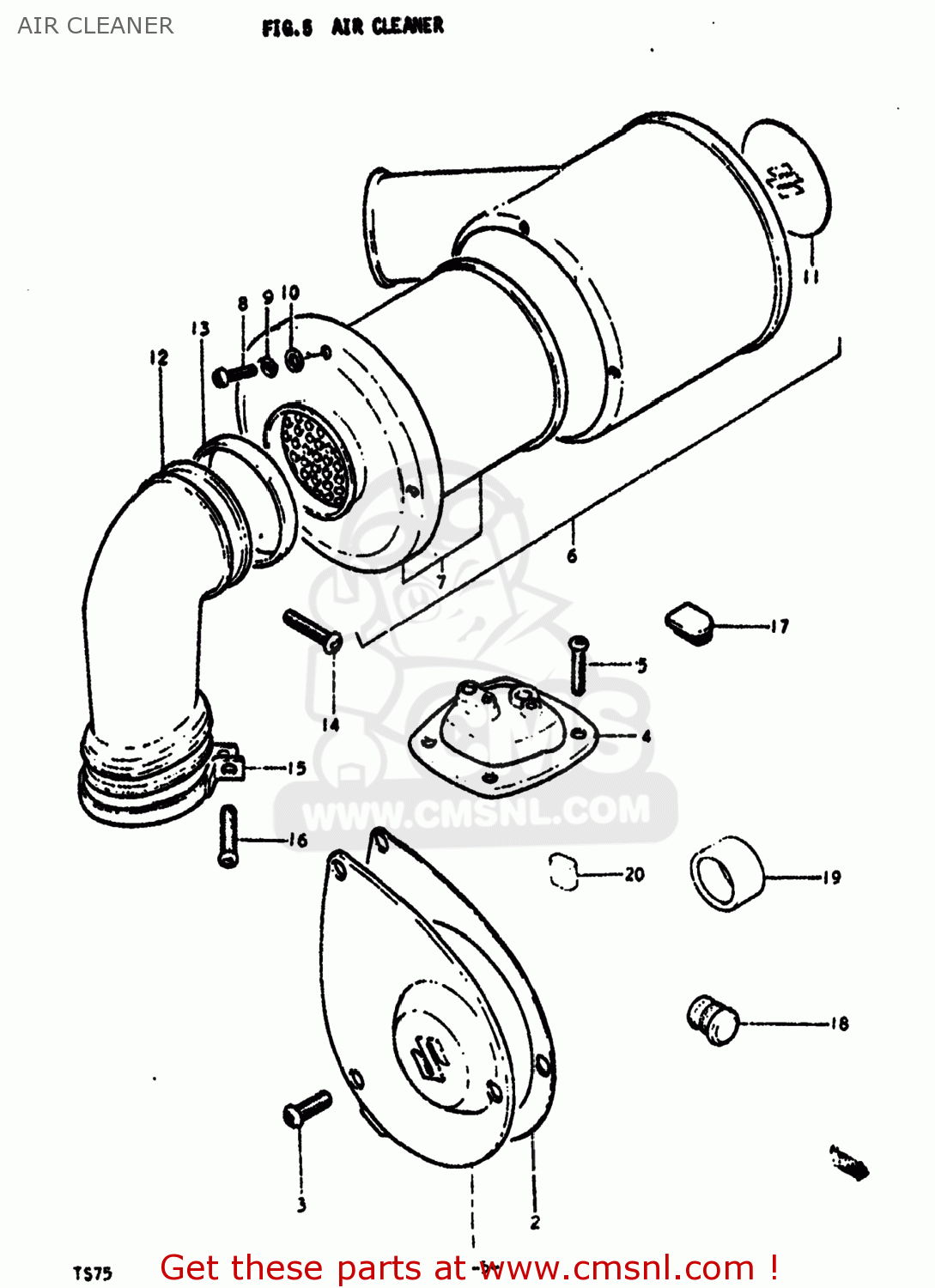 AIR CLEANER TS75 1976 (A) USA (E03)