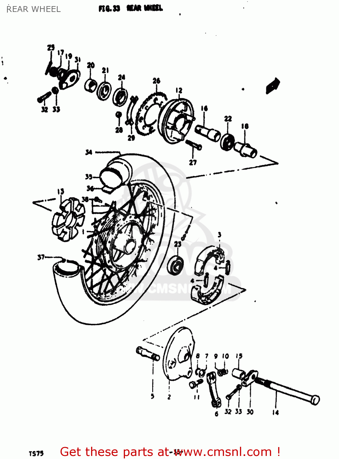 REAR WHEEL TS75 1977 (B) USA (E03)