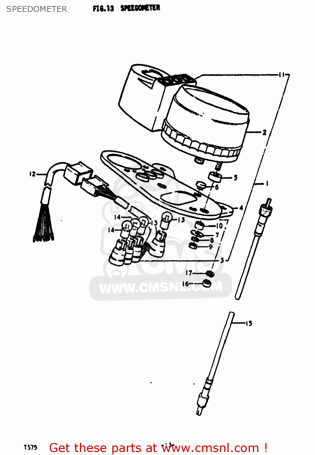 SPEEDOMETER TS75 1977 (B) USA (E03)