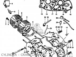 CYLINDER - CRANKCASE - TS75 1977 (B) USA (E03)