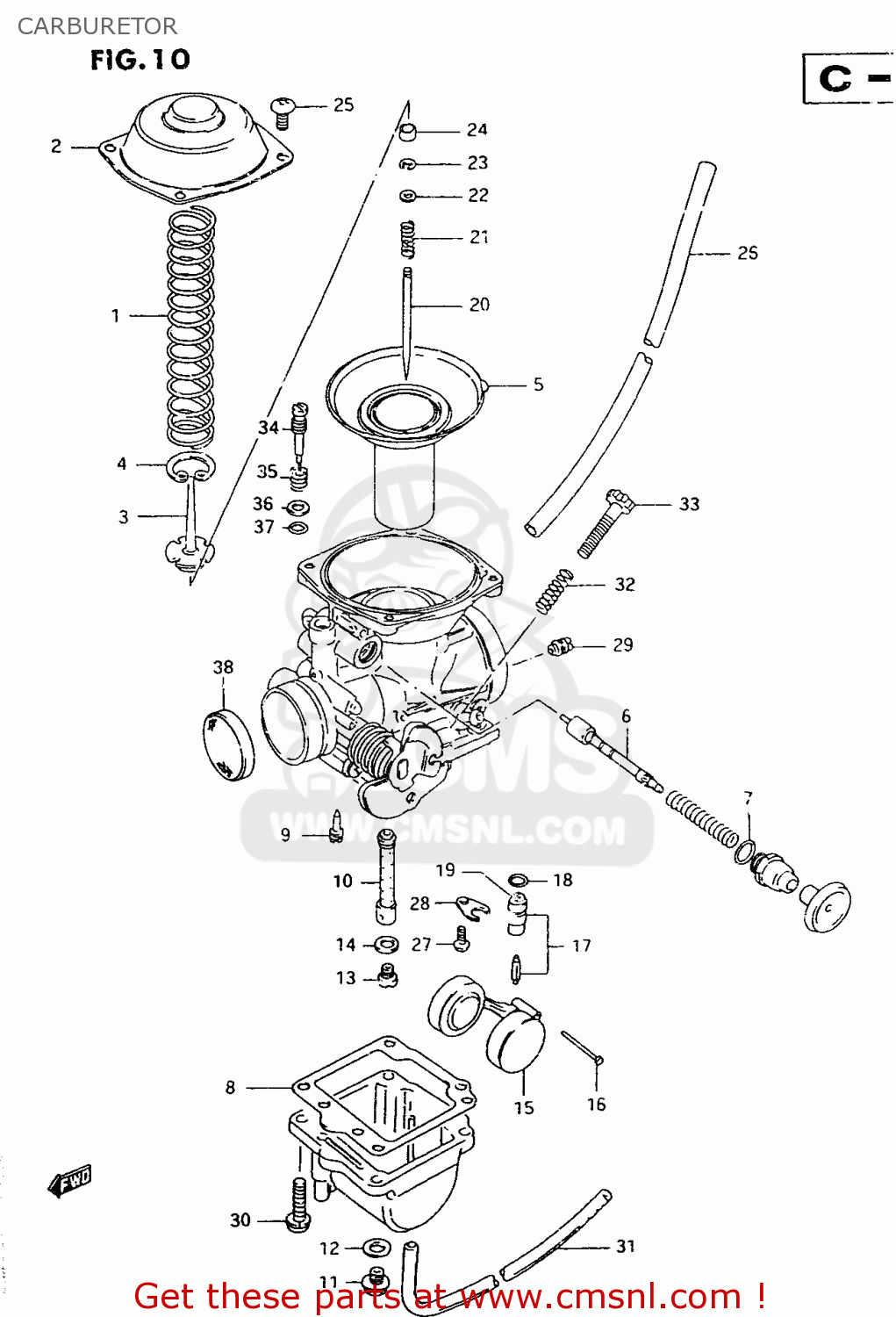 CARBURETOR TU250X 1997 (V) (E02 E04 E17 E24 E25 E34 E39)