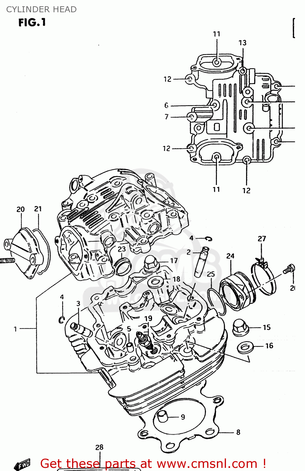 CYLINDER HEAD TU250X 1997 (V) (E02 E04 E17 E24 E25 E34 E39)