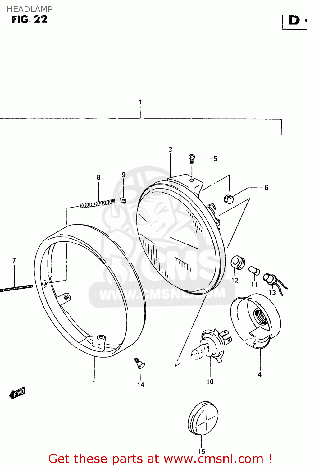 HEADLAMP TU250X 1997 (V) (E02 E04 E17 E24 E25 E34 E39)