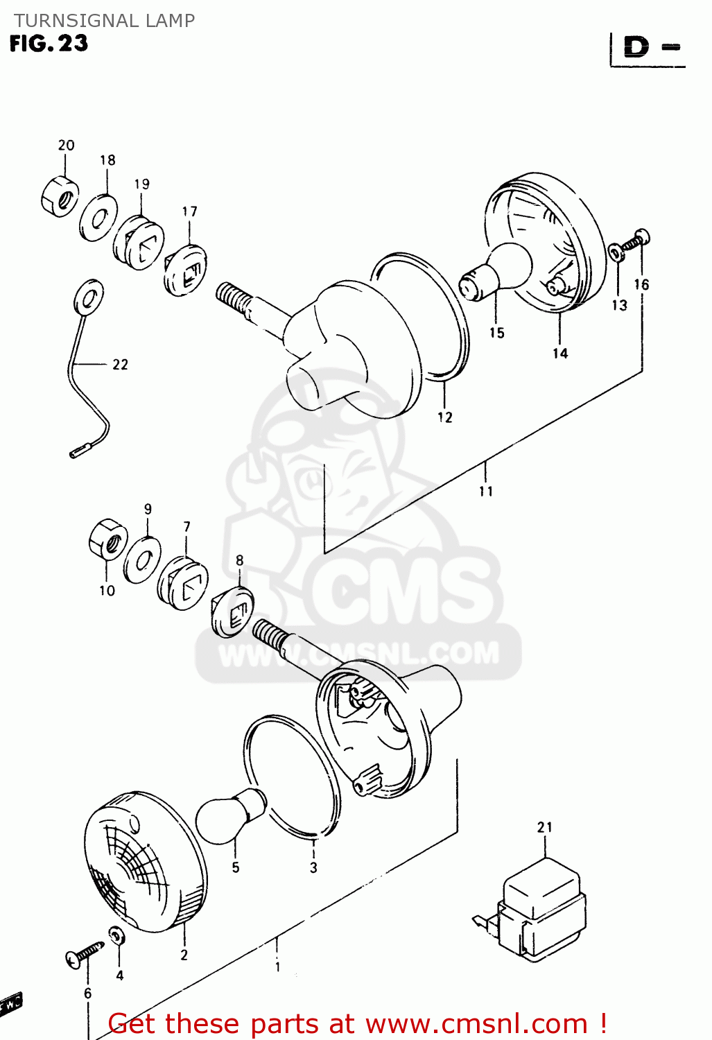 TURNSIGNAL LAMP TU250X 1997 (V) (E02 E04 E17 E24 E25 E34 E39)