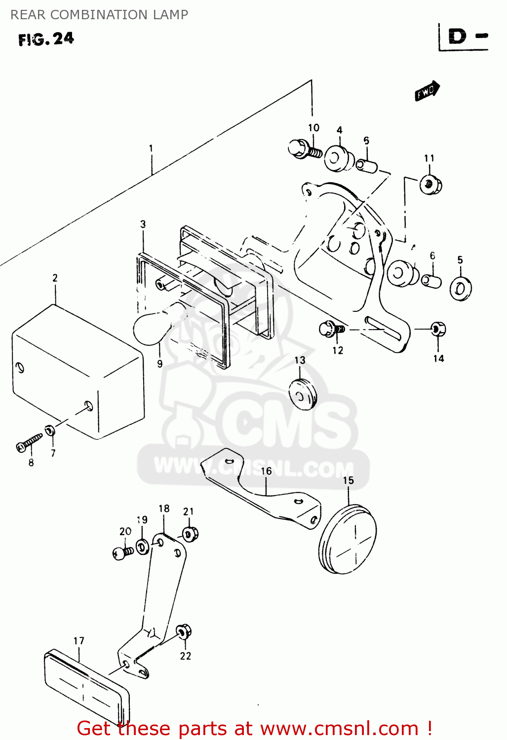 REAR COMBINATION LAMP TU250X 1997 (V) (E02 E04 E17 E24 E25 E34 E39)