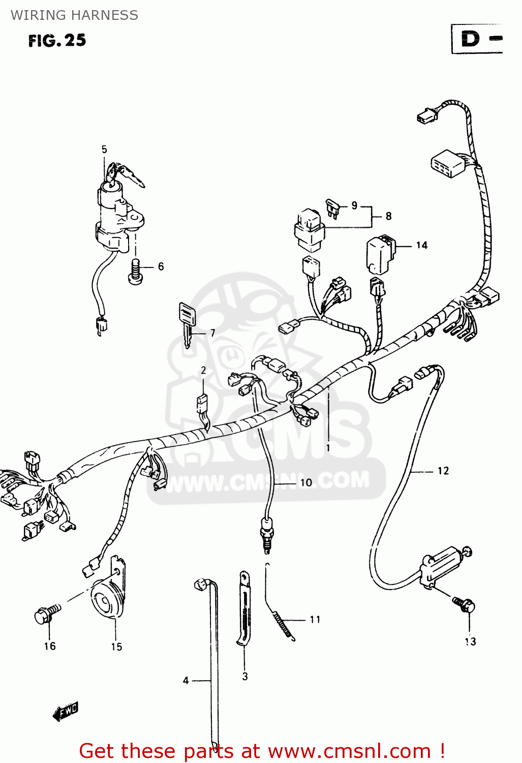 WIRING HARNESS TU250X 1997 (V) (E02 E04 E17 E24 E25 E34 E39)