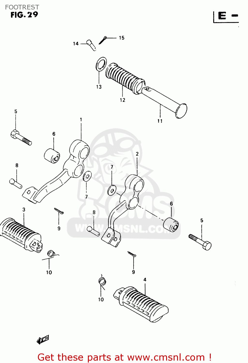 FOOTREST TU250X 1997 (V) (E02 E04 E17 E24 E25 E34 E39)