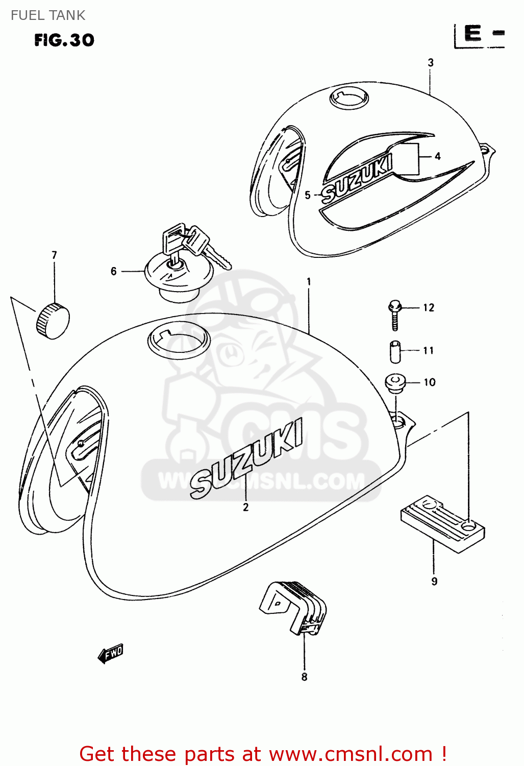 FUEL TANK TU250X 1997 (V) (E02 E04 E17 E24 E25 E34 E39)