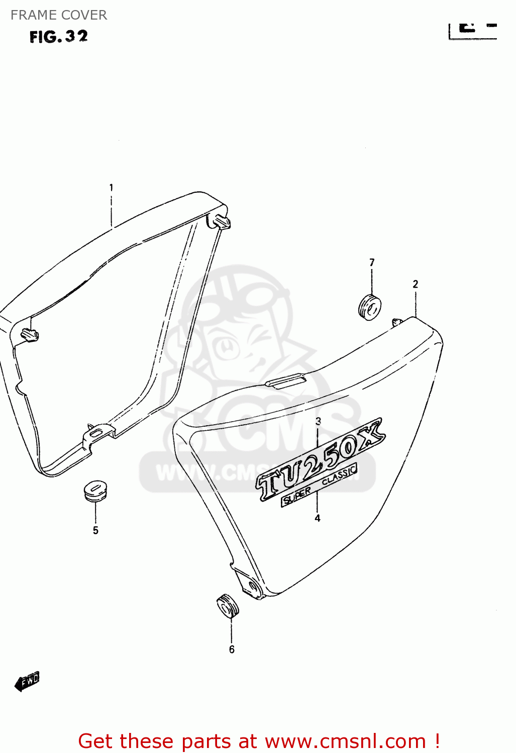 FRAME COVER TU250X 1997 (V) (E02 E04 E17 E24 E25 E34 E39)