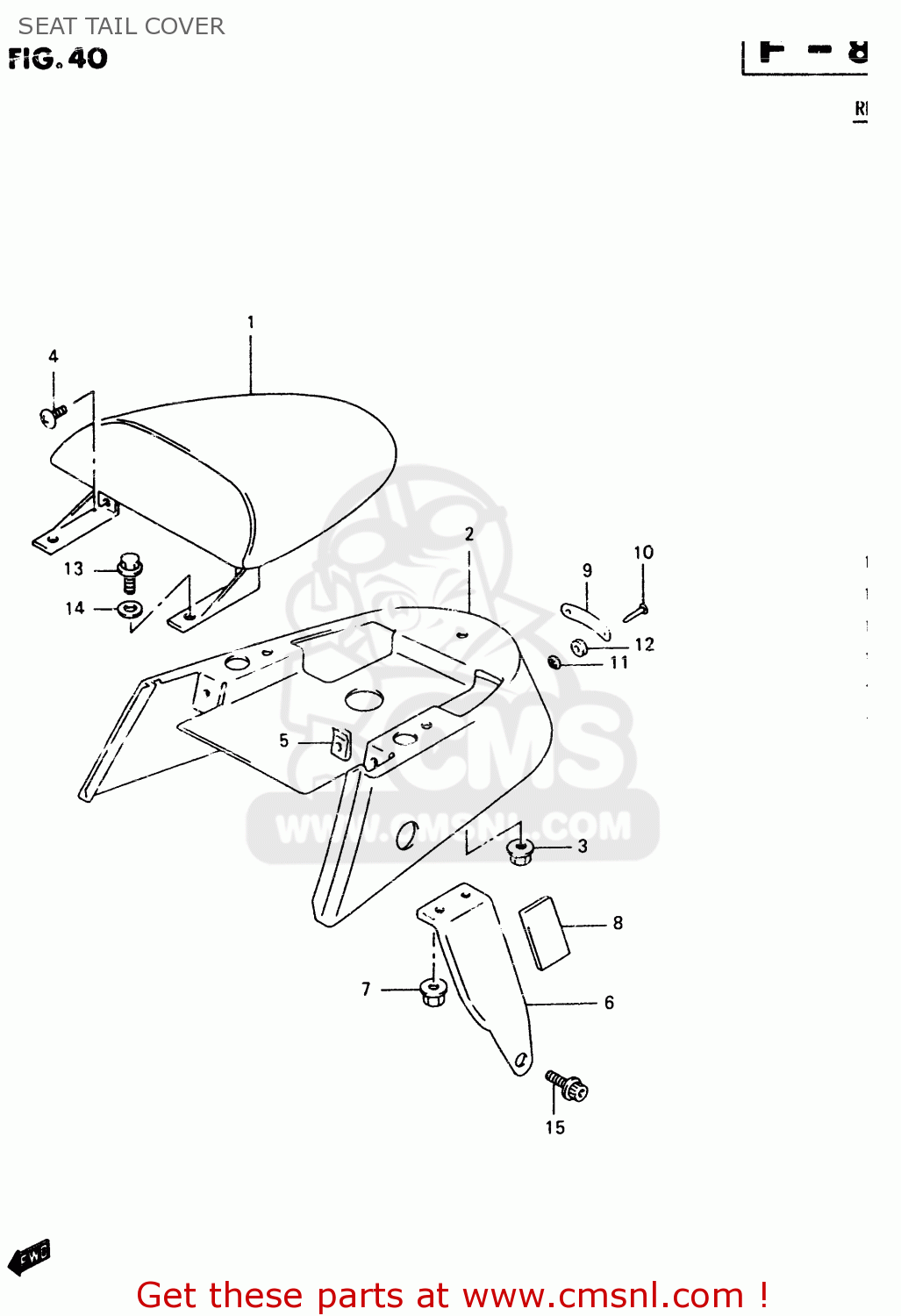 SEAT TAIL COVER TU250X 1997 (V) (E02 E04 E17 E24 E25 E34 E39)