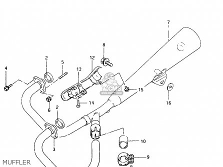 MUFFLER - TU250X 1997 (V) (E02 E04 E17 E24 E25 E34 E39)