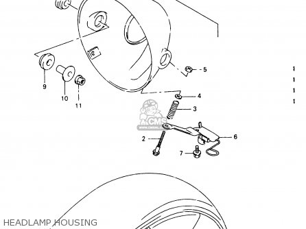 HEADLAMP HOUSING - TU250X 1997 (V) (E02 E04 E17 E24 E25 E34 E39)