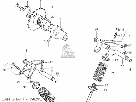 CAM SHAFT - VALVE - TU250X 1997 (V) (E02 E04 E17 E24 E25 E34 E39)