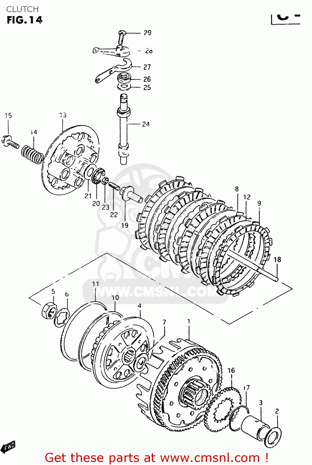 CLUTCH TU250X 1998 (W) (E02 E04 E17 E24 E25 E34 E39)