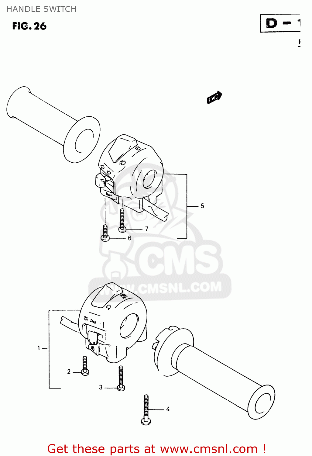 HANDLE SWITCH TU250X 1998 (W) (E02 E04 E17 E24 E25 E34 E39)