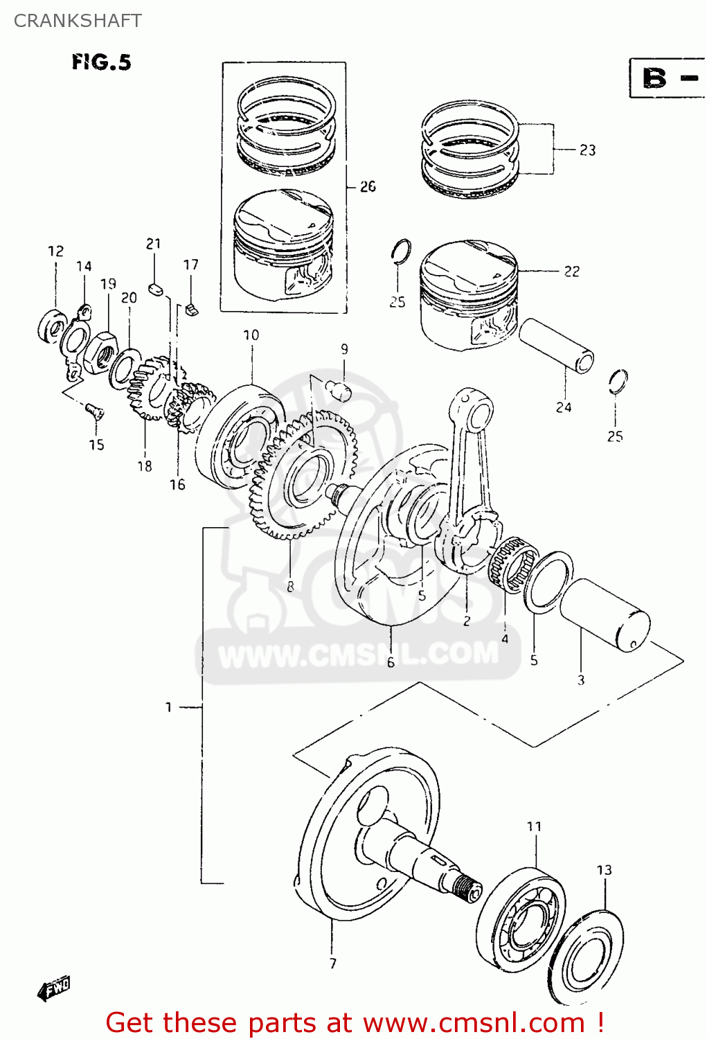 CRANKSHAFT TU250X 1998 (W) (E02 E04 E17 E24 E25 E34 E39)