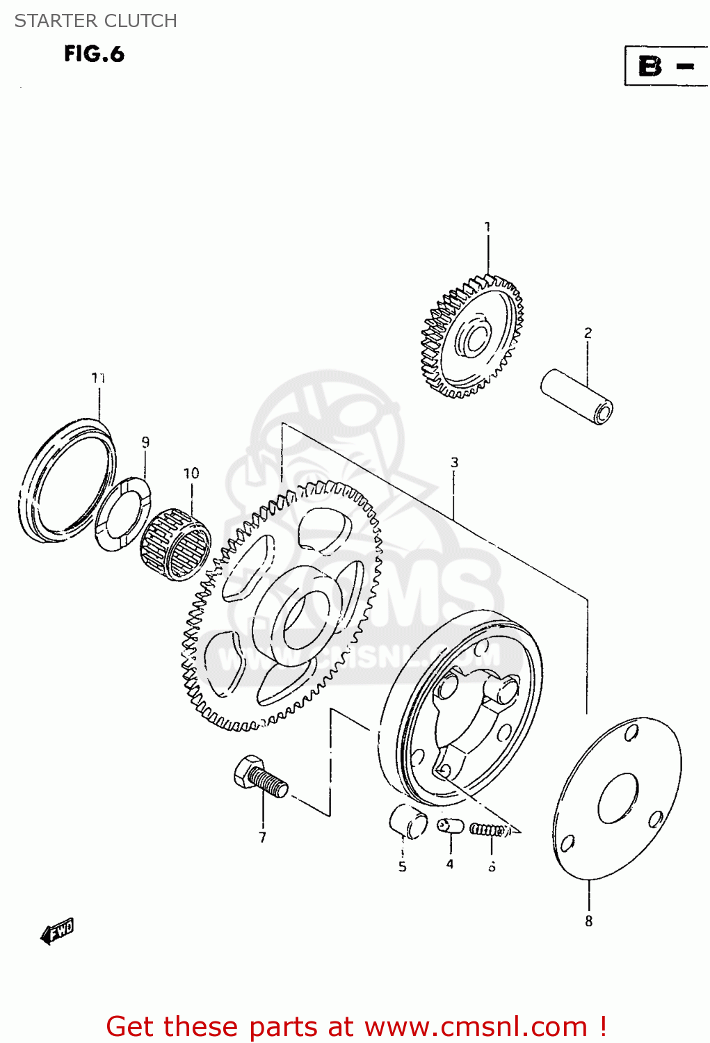 STARTER CLUTCH TU250X 1998 (W) (E02 E04 E17 E24 E25 E34 E39)