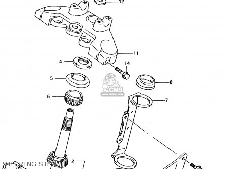 STEERING STEM - TU250X 1998 (W) (E02 E04 E17 E24 E25 E34 E39)