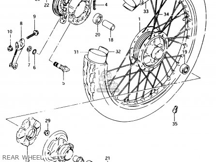 REAR WHEEL - TU250X 1998 (W) (E02 E04 E17 E24 E25 E34 E39)