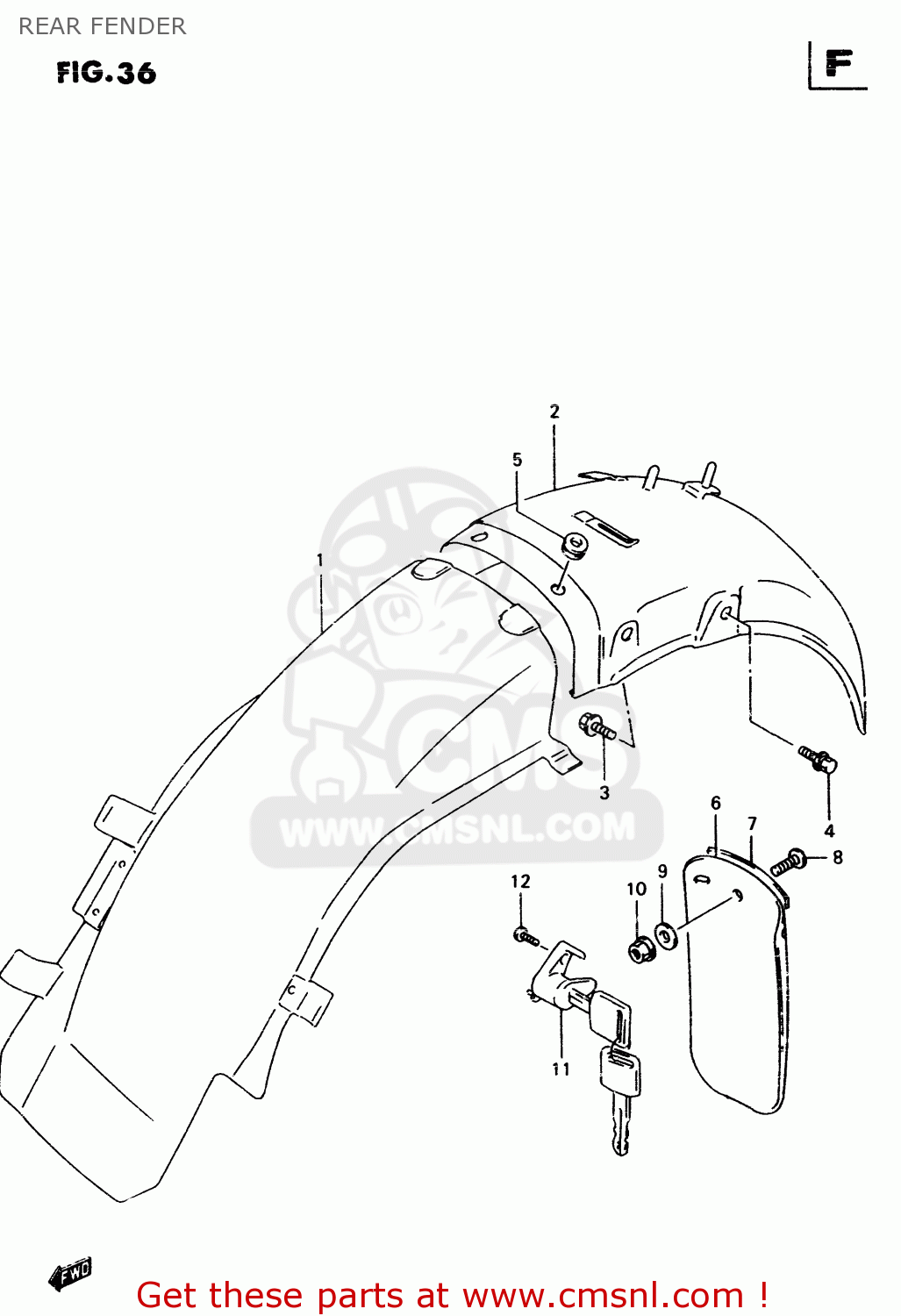 REAR FENDER TU250X 1999 (X)