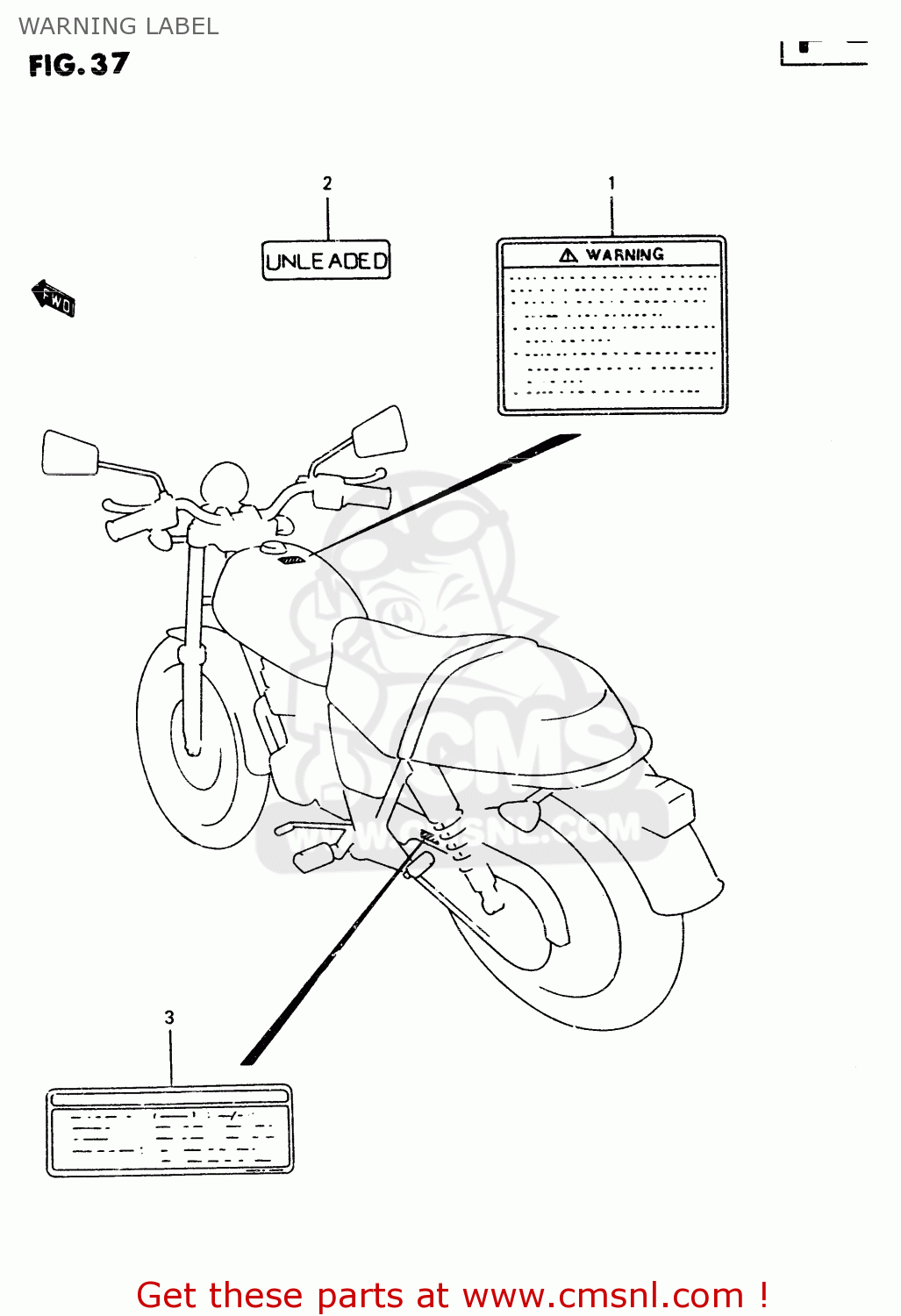 WARNING LABEL TU250X 1999 (X)