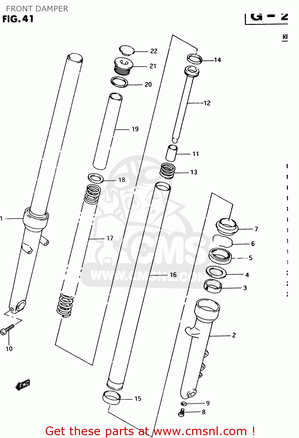 FRONT DAMPER TU250X 1999 (X)