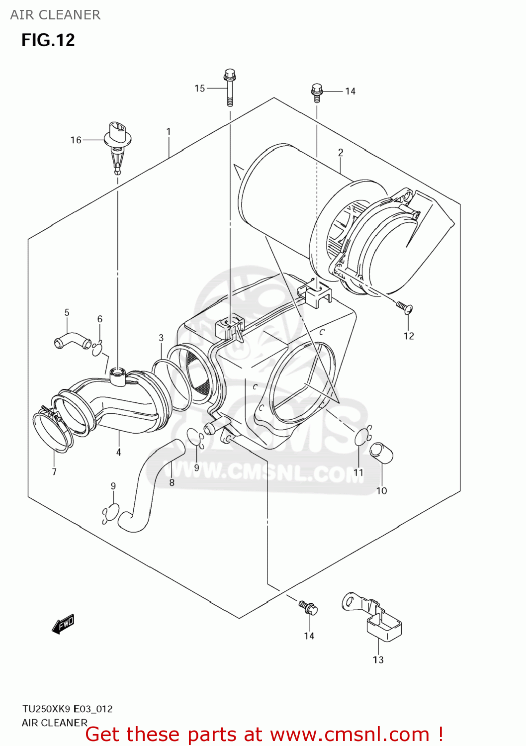 AIR CLEANER TU250X 2009 (K9) USA (E03)