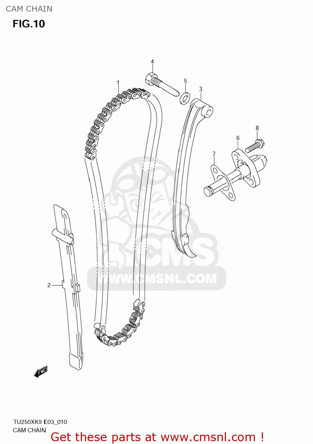 CAM CHAIN TU250X 2009 (K9) USA (E03)