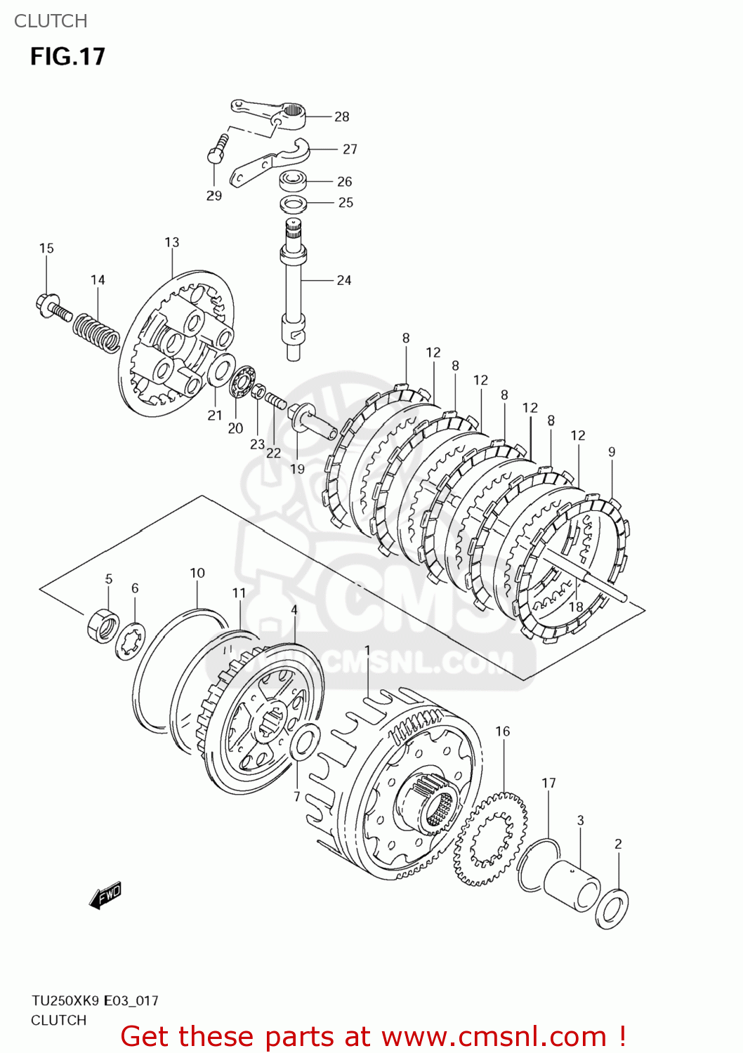 CLUTCH TU250X 2009 (K9) USA (E03)