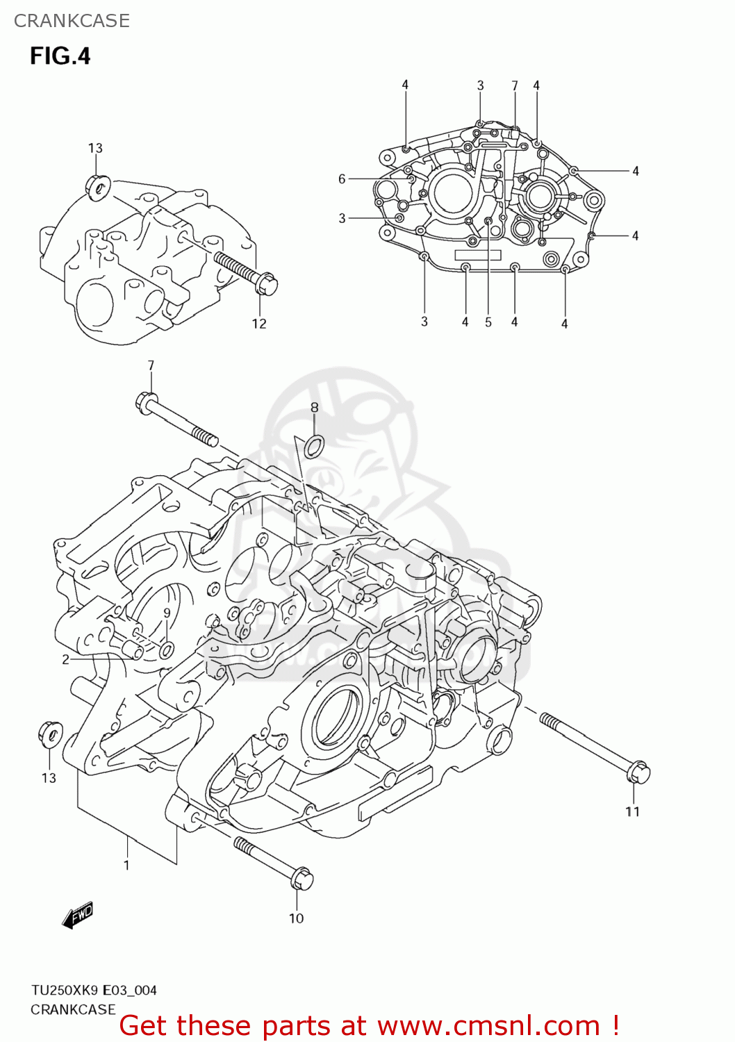 CRANKCASE TU250X 2009 (K9) USA (E03)