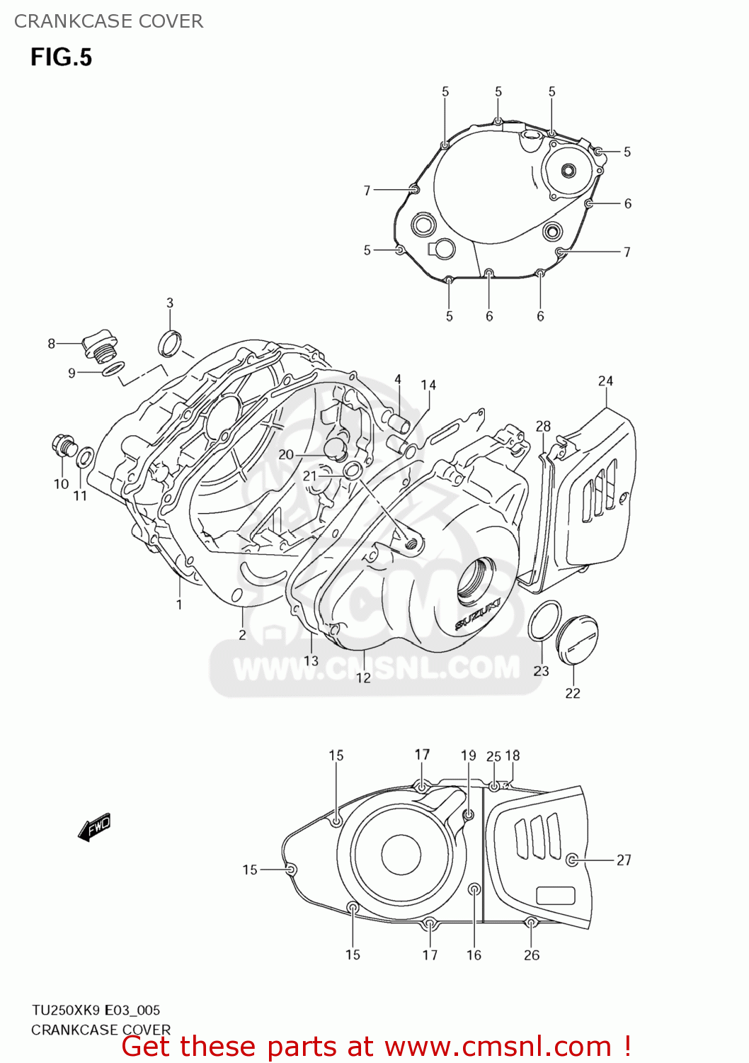CRANKCASE COVER TU250X 2009 (K9) USA (E03)