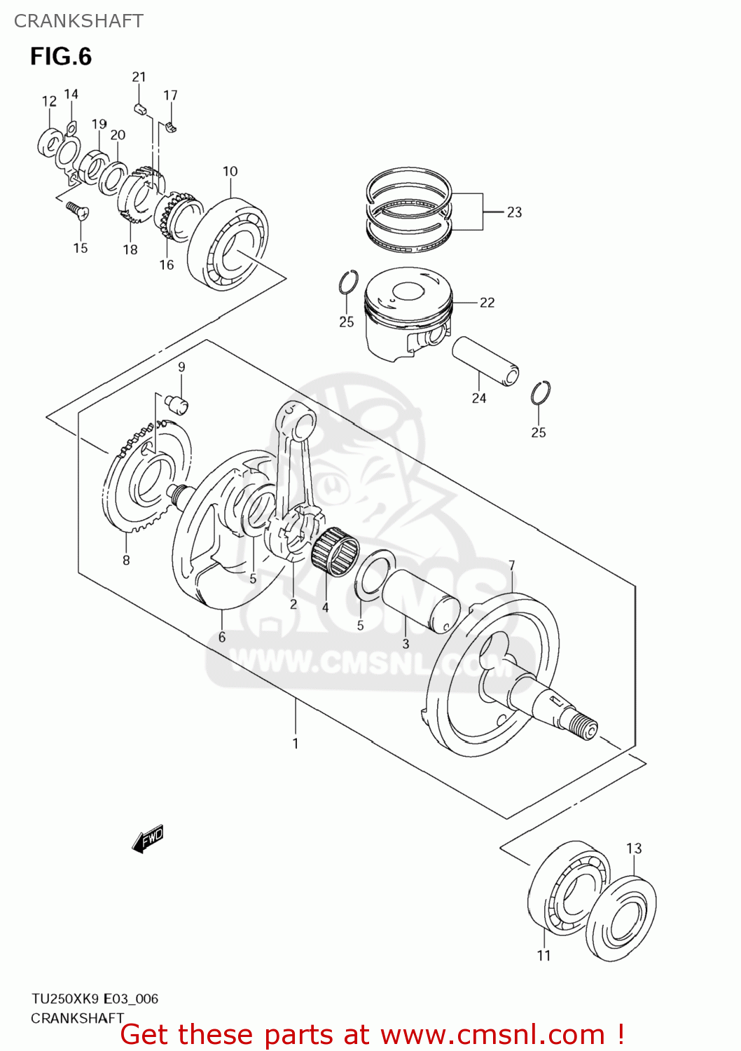 CRANKSHAFT TU250X 2009 (K9) USA (E03)