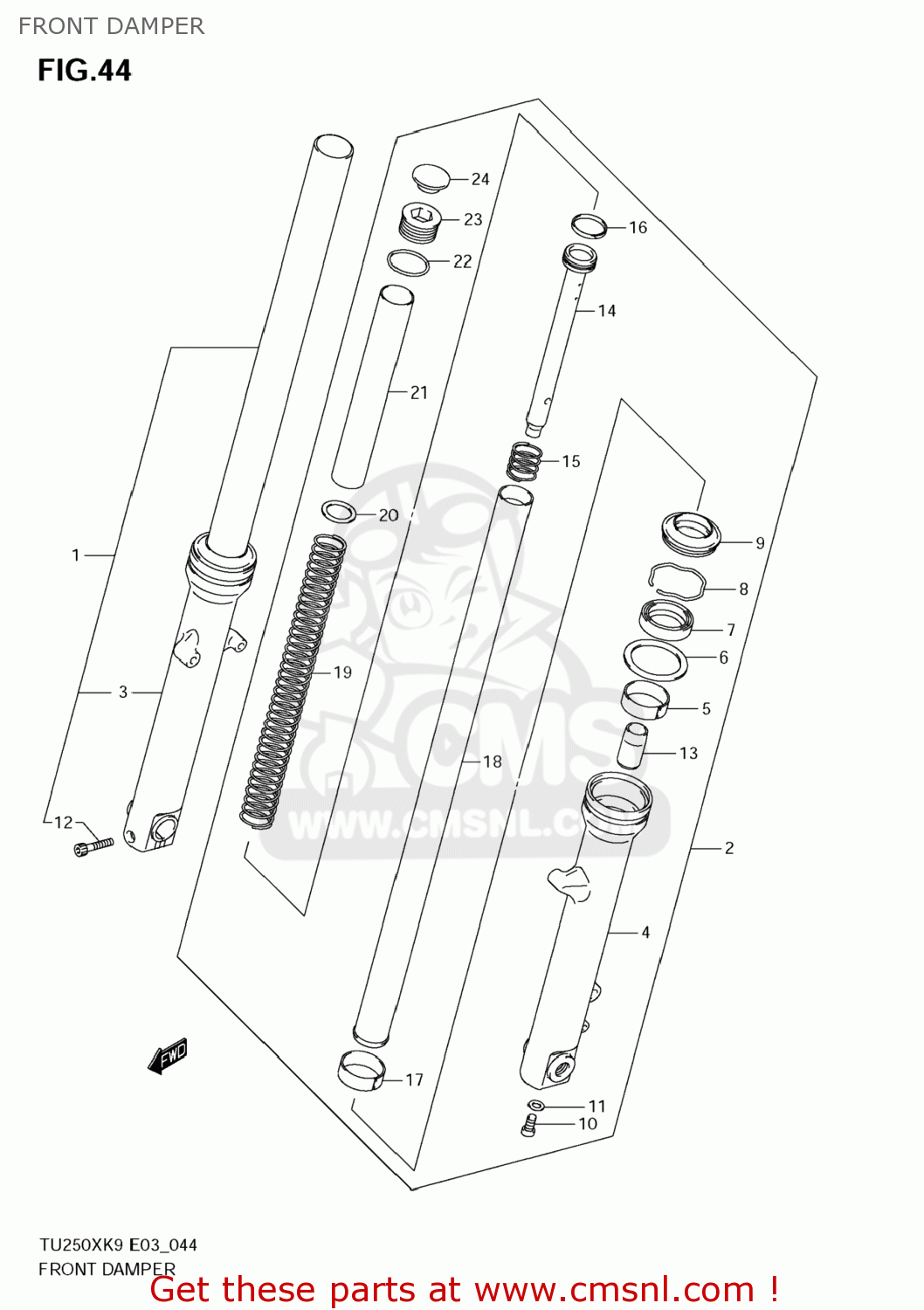 FRONT DAMPER TU250X 2009 (K9) USA (E03)