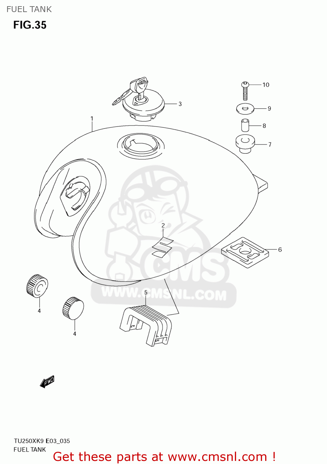 FUEL TANK TU250X 2009 (K9) USA (E03)