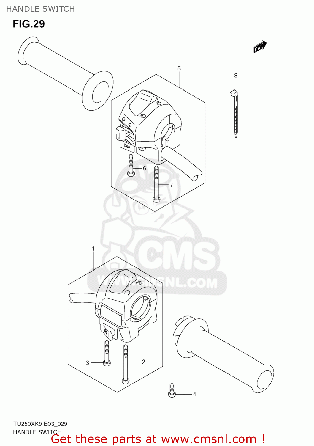HANDLE SWITCH TU250X 2009 (K9) USA (E03)