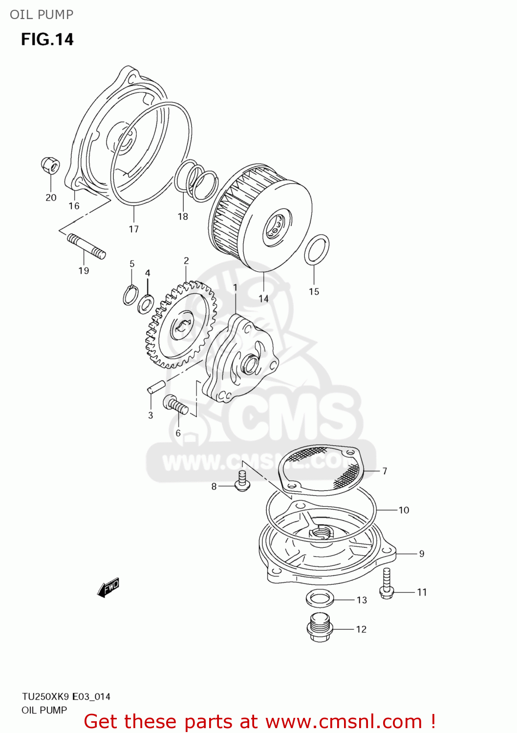 OIL PUMP TU250X 2009 (K9) USA (E03)