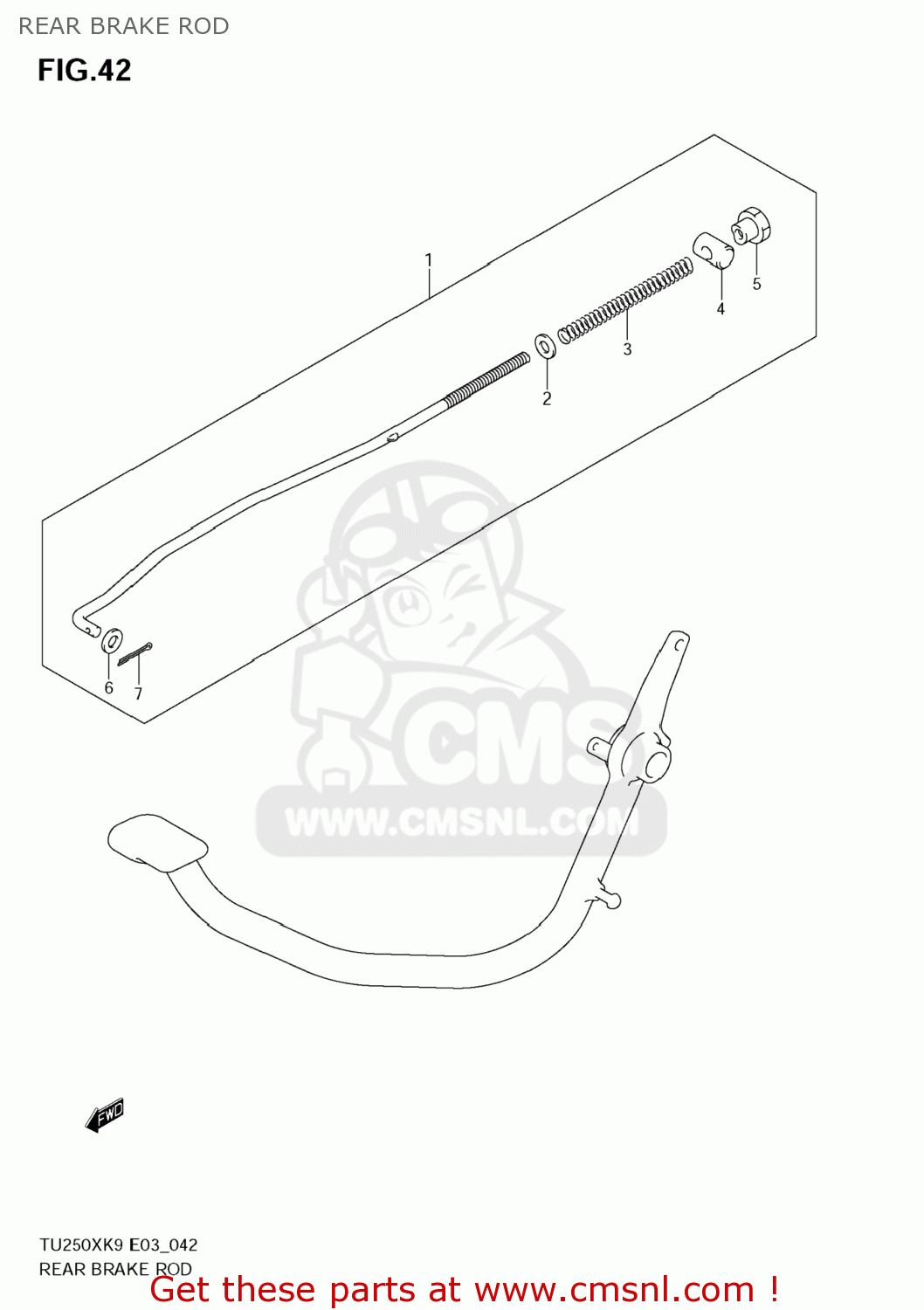 REAR BRAKE ROD TU250X 2009 (K9) USA (E03)