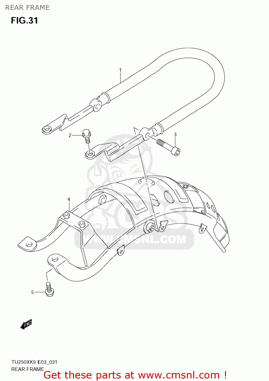 REAR FRAME TU250X 2009 (K9) USA (E03)