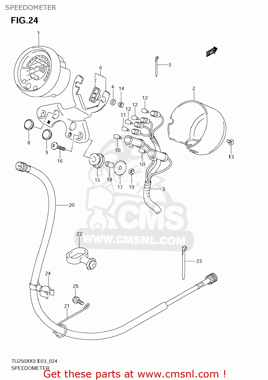 SPEEDOMETER TU250X 2009 (K9) USA (E03)